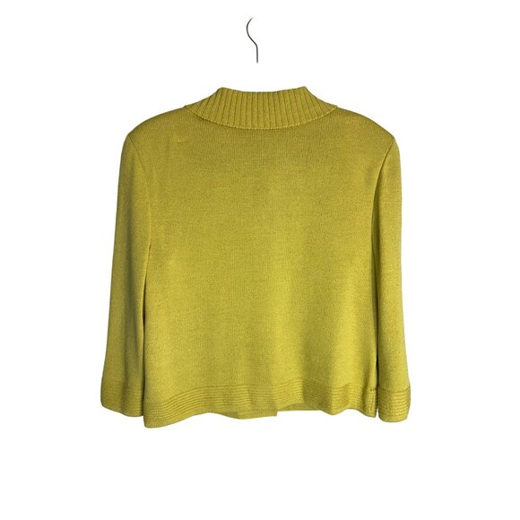 St. John Collection Santana Knit Sweater Blazer Yellow-sz Large - Picture 8 of 8